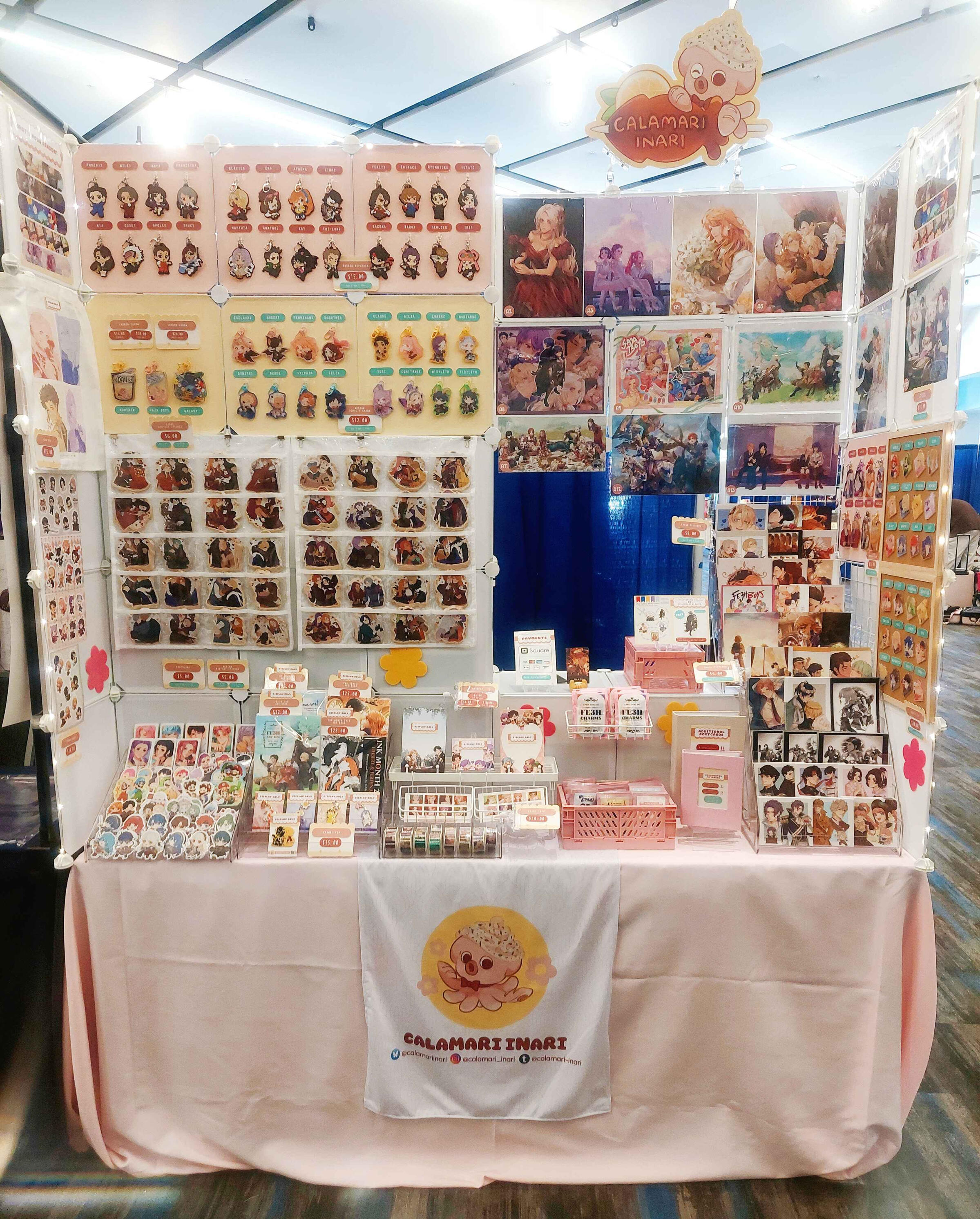 Booth setup at Fancon 2025, Eastridge Center, San Jose